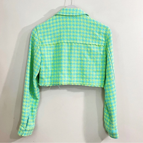 NWT Zara Tweed Herringbone Cropped Jacket - Picture 4 of 16